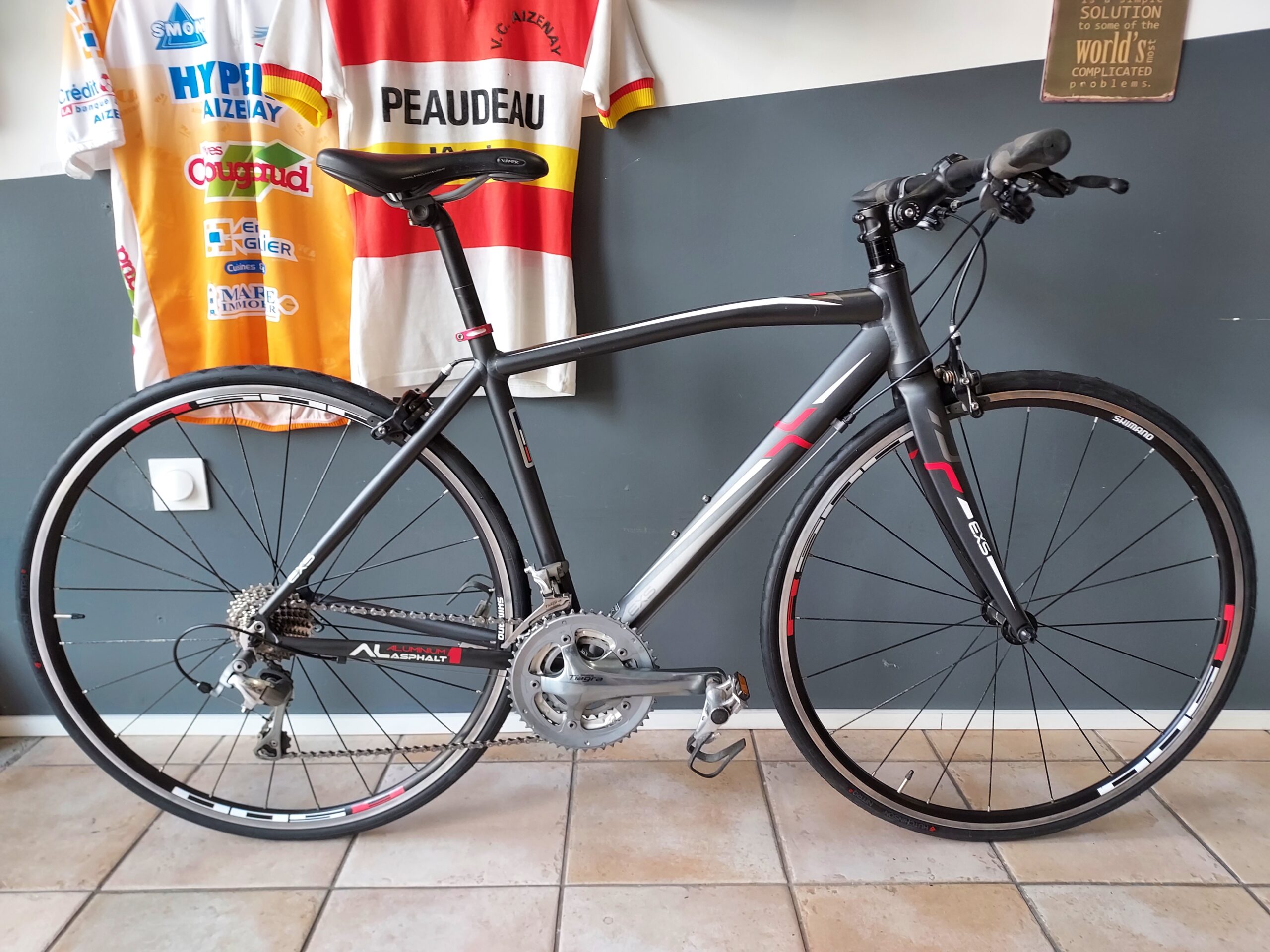 route exs fitness guidon droit 3x10 vitesses shimano tiagra velomane